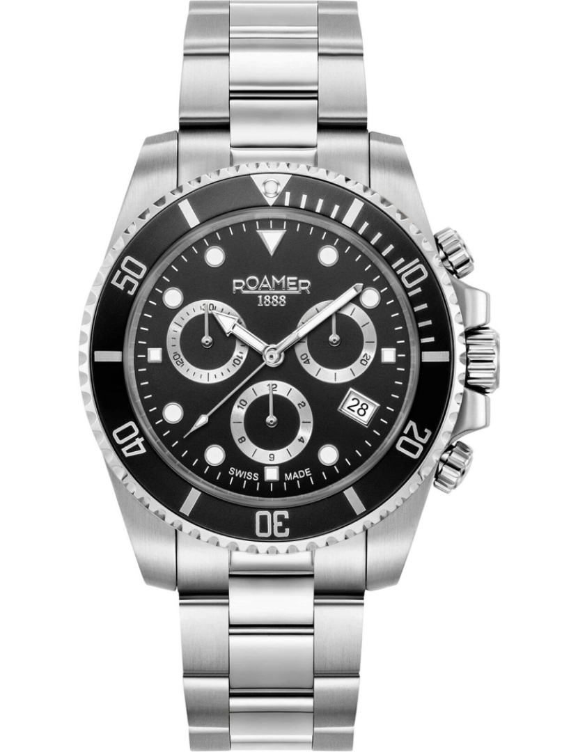 Roamer - Roamer Deep Sea Pulseira Assista 100 - 851837-41-55-20 Cor da cinta: Preto Dial cinza