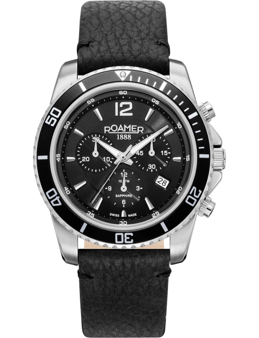 Roamer - Pulseira relógio Roamer Nautic Chrono 100 - 862837-41-55-02 Cor da cinta: Preto Dial Homem