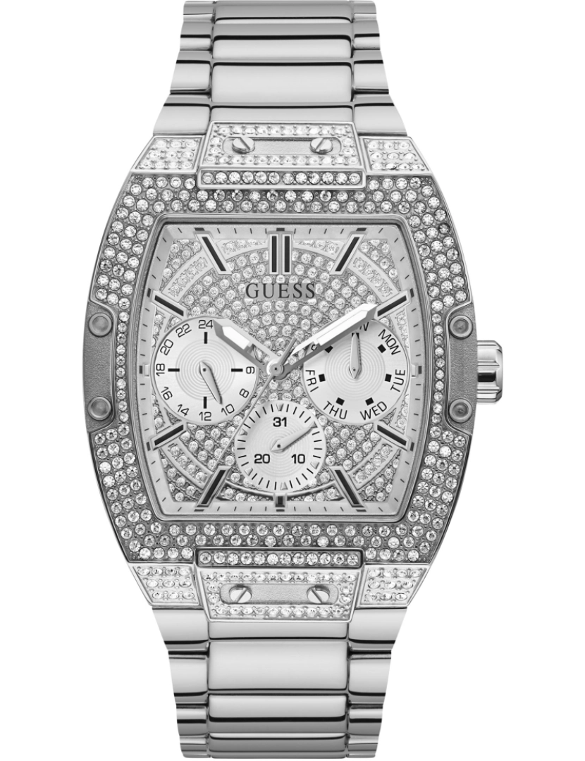 Guess - Assista Pulseira Adivinha - Gw0094G1 Cor da cinta: Cinza Prata Dial Branco Unisex