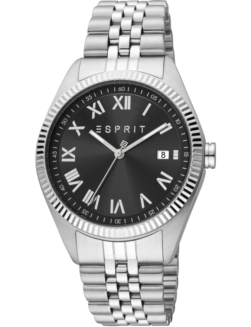 Esprit - Pulseira relógio Esprit Hugh - Es1G365M0055 Cor da cinta: Prata cinza Mostrando Homem Negro