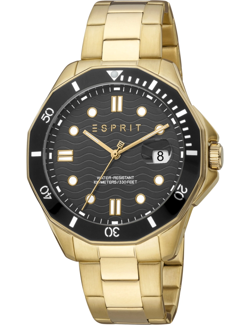 Esprit - Pulseira relógio Esprit Kale - Es1G367M0085 Cor da cinta: Ouro amarelo Mostrando Homem Negro