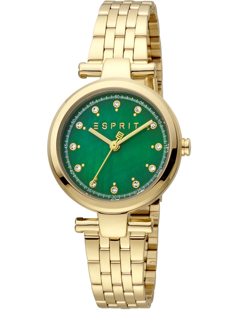 Esprit - Pulseira relógio Esprit Laila Dot! - Es1L281M1075 Cor: Amarelo Gold Dial Mãe de Pearl mulher verde