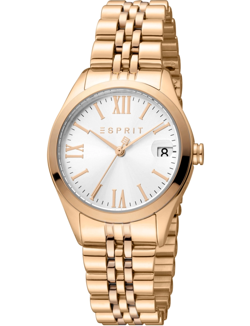 Esprit - Pulseira relógio Esprit Gina - Es1L321M0075 Cor Correa: Rosa de Ouro Dial Cinza Prata Mulher