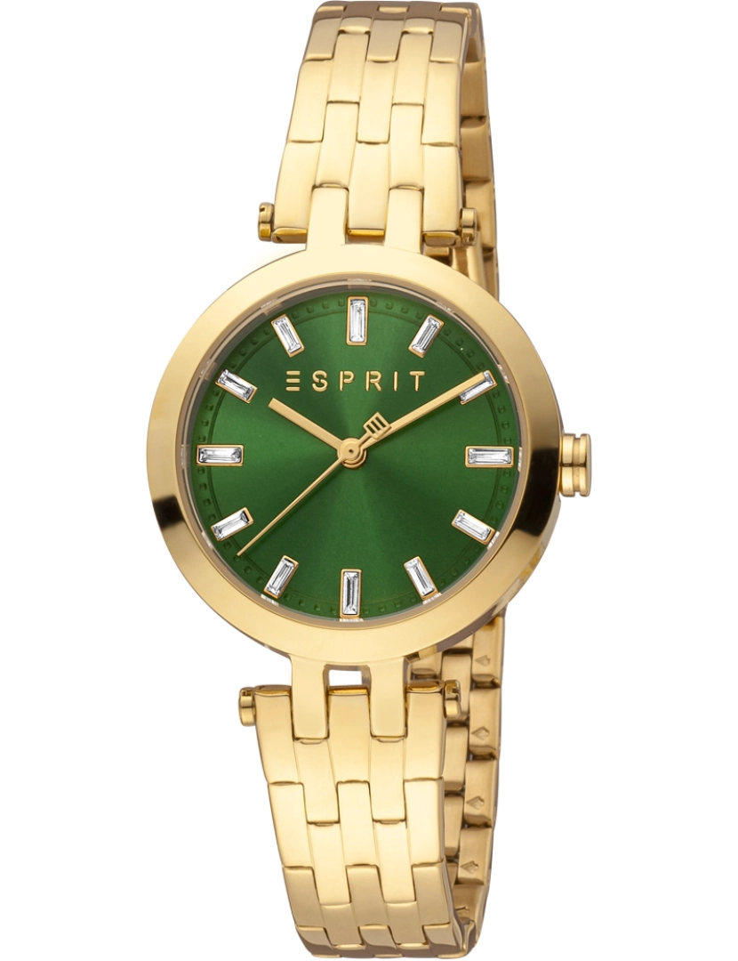 Esprit - Pulseira relógio Esprit Brooklyn - Es1L342M0085 Cor da cinta: Amarelo Gold Dial Verde Garrafa mulher