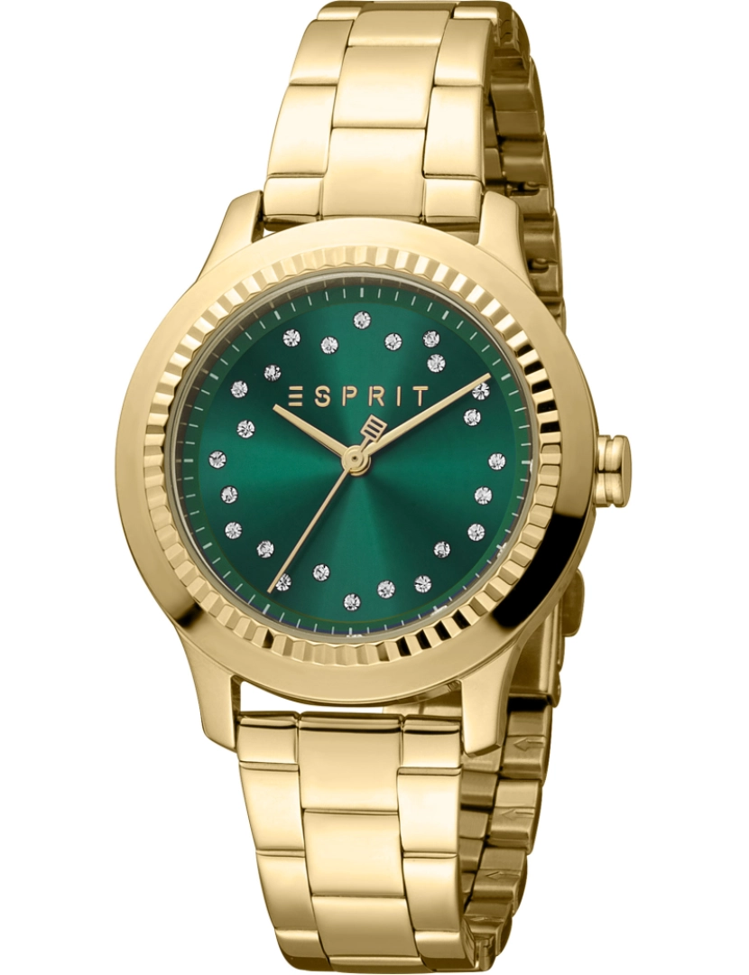 Esprit - Pulseira relógio Esprit Joyce - Es1L351M0095 Cor Correa: Amarelo Gold Dial Verde Garrafa Mulher