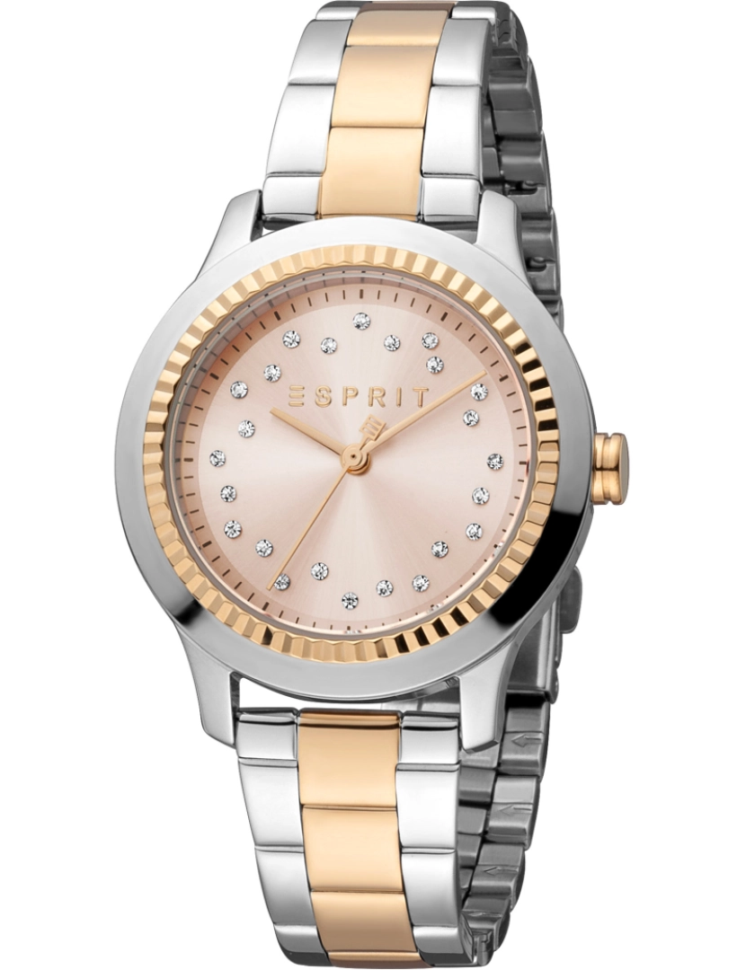 Esprit - Pulseira relógio Esprit Joyce - Es1L351M0135 Cor Correa: Prata cinza Gold Rose Dial Branco Mulher