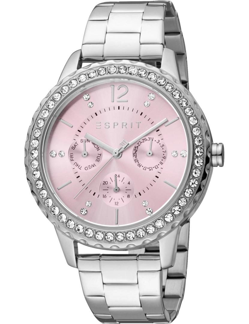 Esprit - Pulseira relógio Esprit Brisk Glam - Es1L356M0055 Cor da cinta: Prata cinza Dial mulher rosa
