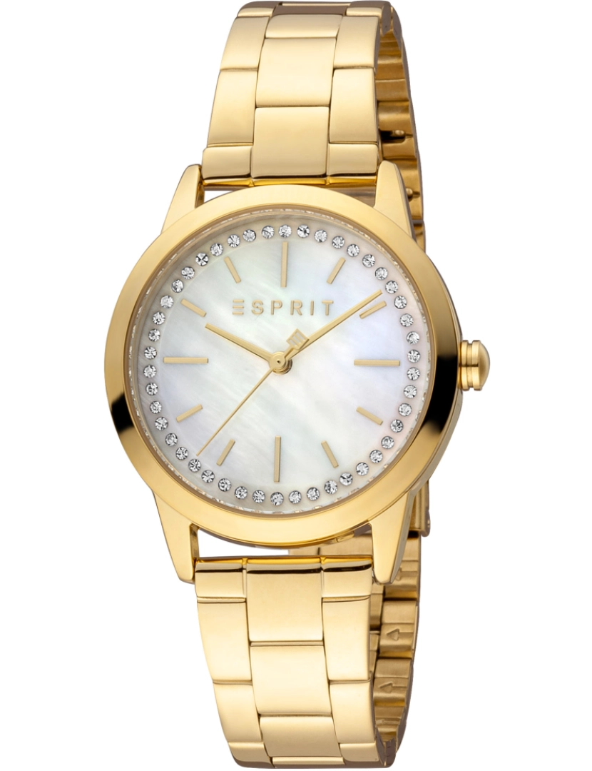 Esprit - Esprit Wristwatch - Es1L362M0075 Strap Cor: Amarelo Gold Dial Mãe de Pearl Branco Mulher Velha
