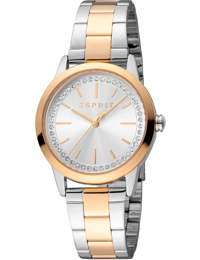 Esprit - Pulseira relógio Esprit Wow - Es1L362M0115 Cor da cinta: Prata cinza Ouro Rosa Dial Cinzento mulher de prata