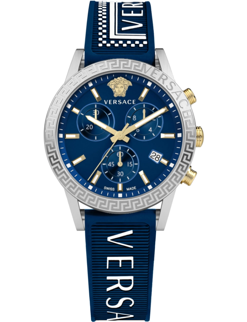 Versace - Pulseira de Versace Relógio - Vekb00222 Cor da cinta: mostrador azul Unisex