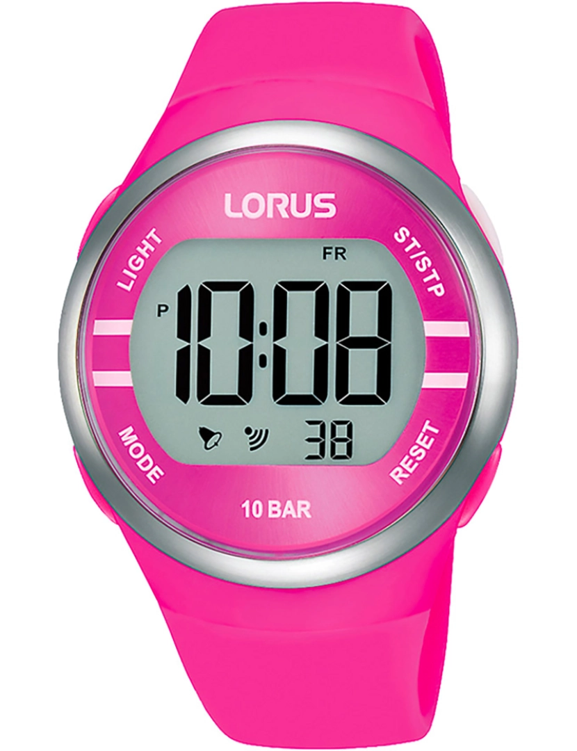 Lorus - Lorus Sports Pulseira Watch - R2343Nx9 Cor: Fuchsia Dial Lcd Fucsia Feminino