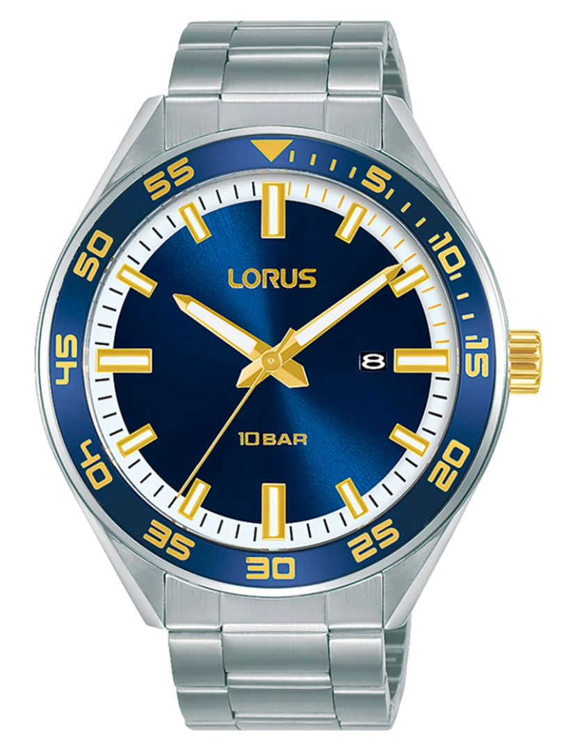 Lorus - Relógio de Pulseira Lorus - Rh933Nx9 Cor da cinta: Prata cinza Dial Azul Masculino