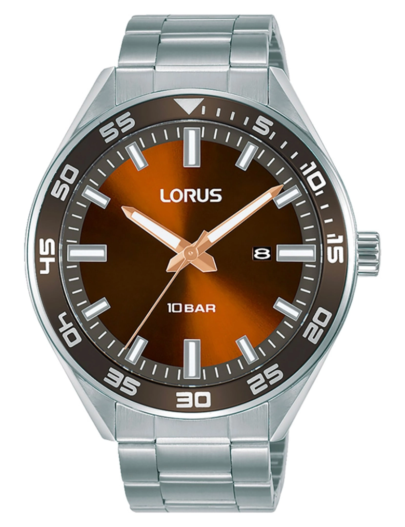 Lorus - Relógio Lorus Pulseira - Rh937Nx9 Cor da cinta: Prata cinza Dial Pardo Ocre Masculino