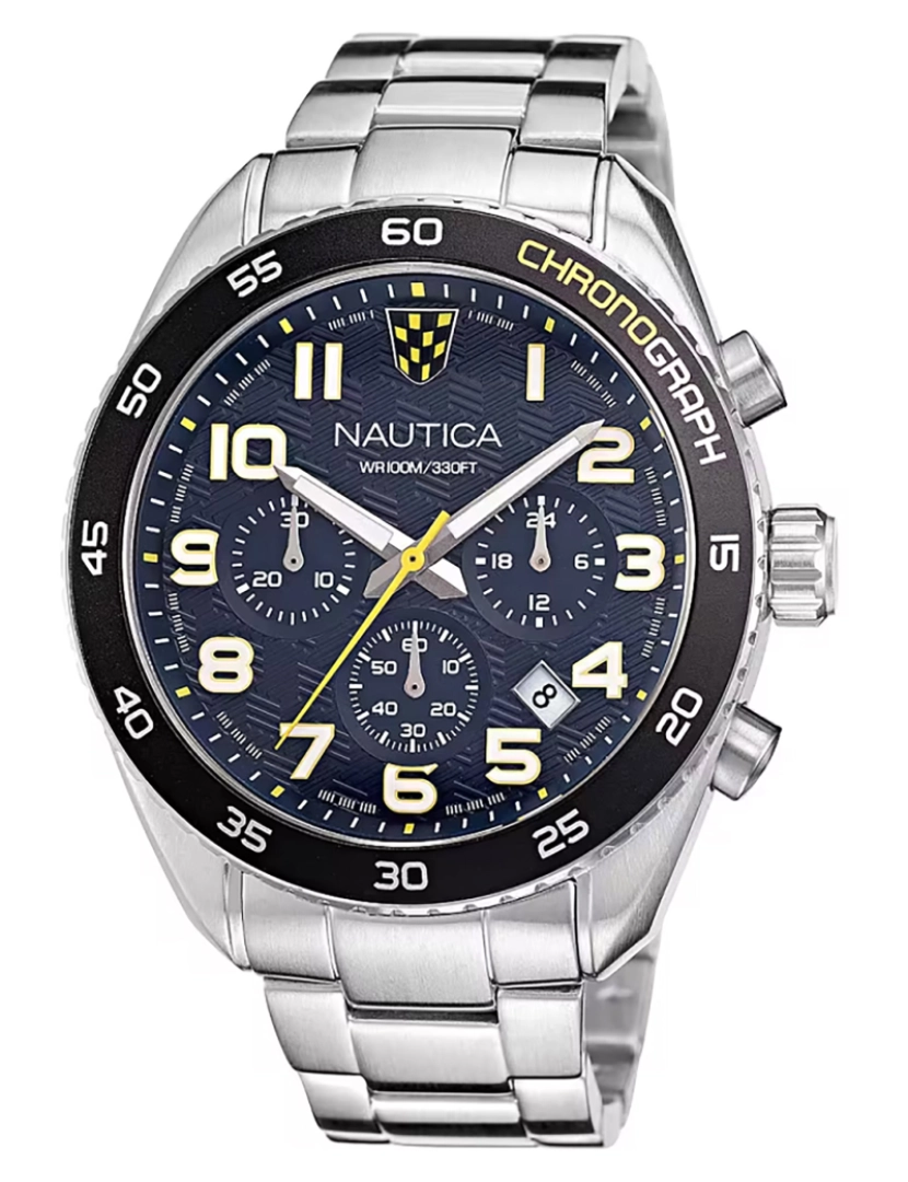 Nautica - Relógio Pulseira náutica - Napkbs227 Cor da cinta: Prata cinza Mostrando Homem Noite Azul