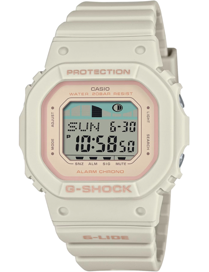 Casio - Pulseira Casio G-Shock - Glx-S5600-7Er Cor da cinta: Branco Dial Lcd Pink Man