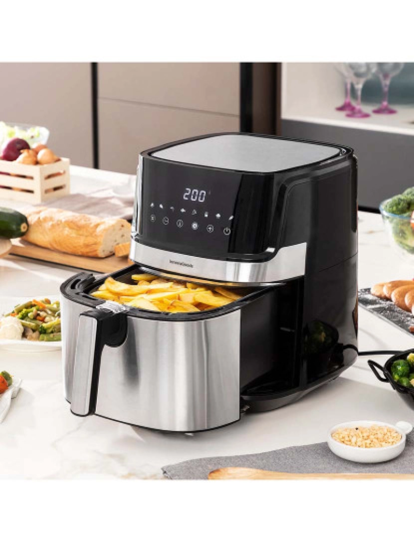 Innovagoods - Fritadeira Sem Óleo InnovaGoods Fryinn Pro 5500 Preto Aço Inoxidável 1700 W 5,5 L