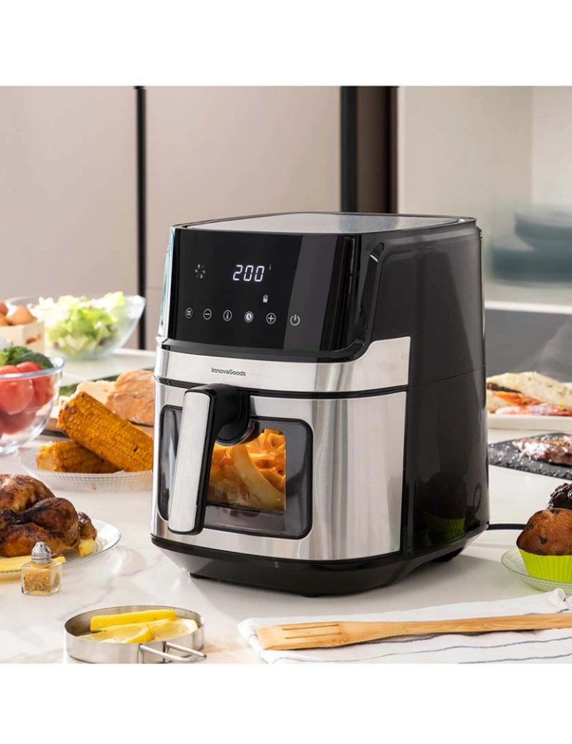 Innovagoods - Fritadeira Sem Óleo InnovaGoods Fryinn View 6500 Preto Aço Inoxidável 1700 W 6,5 L