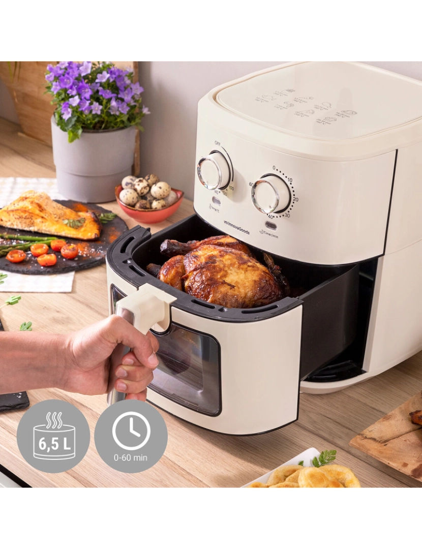 imagem de Fritadeira sem Óleo InnovaGoods Vynner Pro 6500 Aço inoxidável Creme 1700 W 6,5 L5