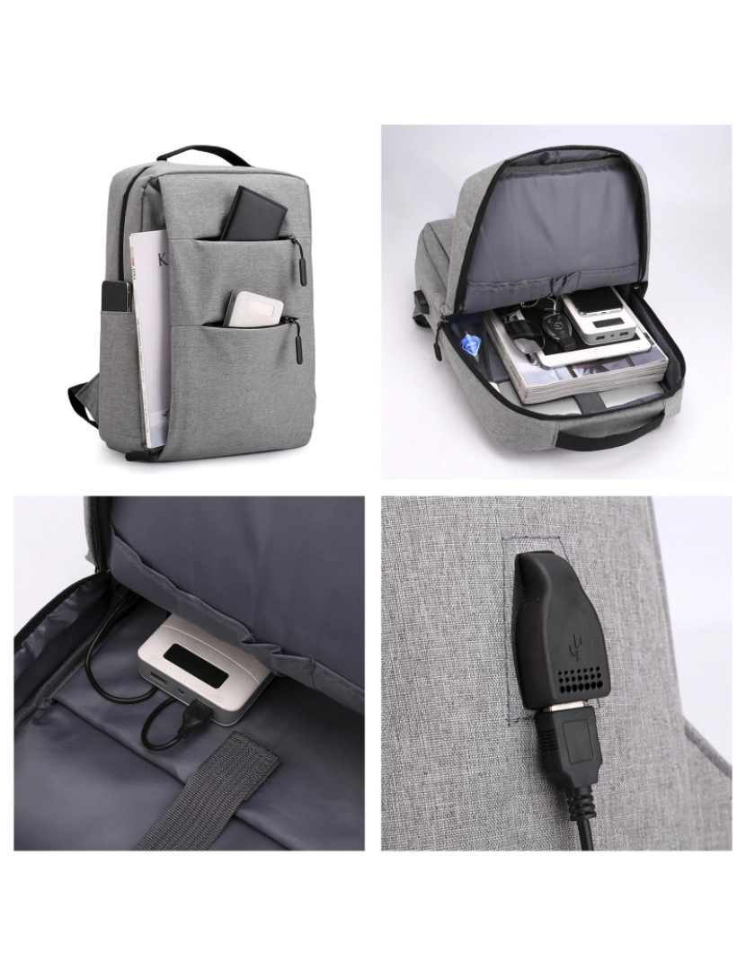 imagem de DAM Mochila para laptop  com interface de carregamento USB. 28x12x42 cm. Cor azul6