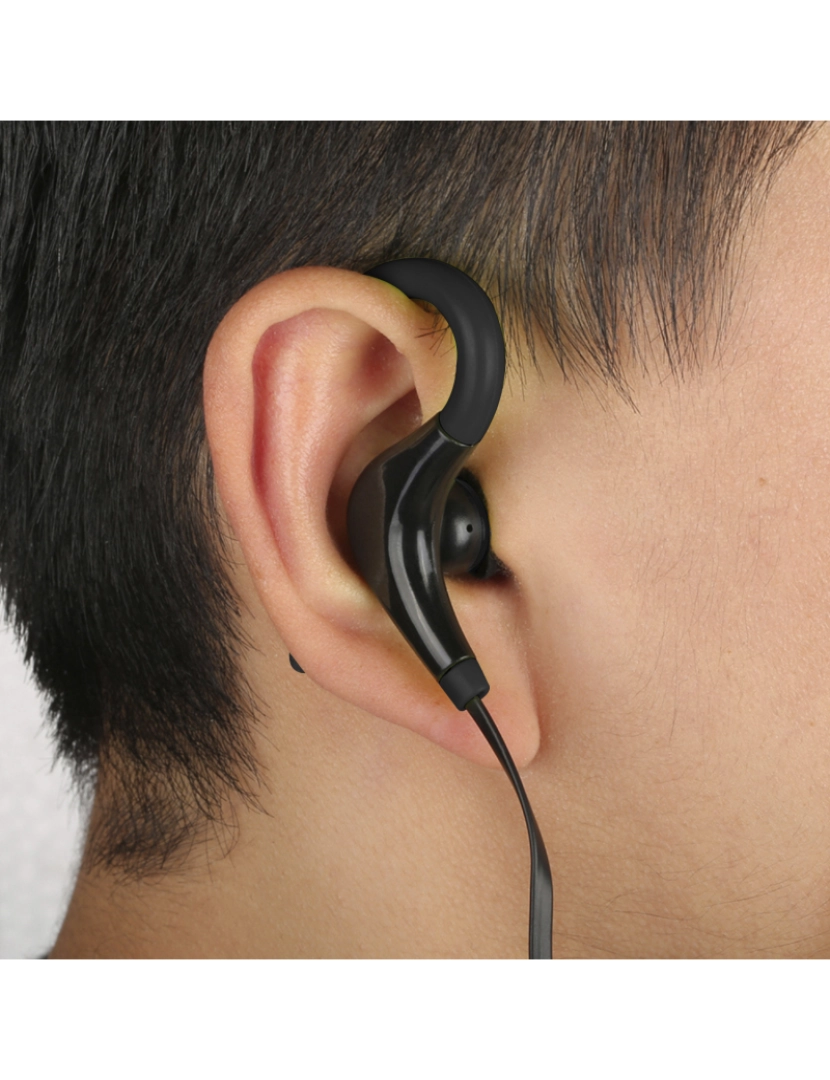 imagem de DAM Fones de ouvido esportivos  Blueooth 4.1 com viva-voz e controle remoto. 3,5x2,5x5,5cm. Cor preta2