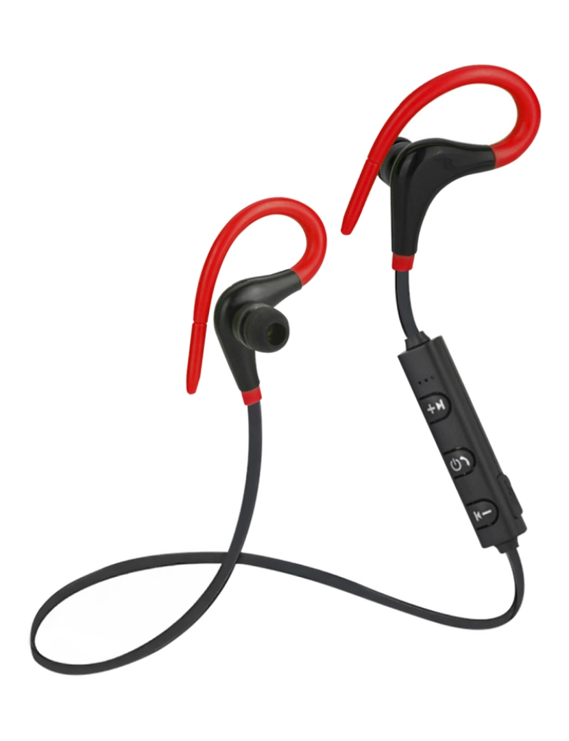 imagem de DAM Fones de ouvido esportivos  Blueooth 4.1 com viva-voz e controle remoto. 3,5x2,5x5,5cm. cor vermelha6