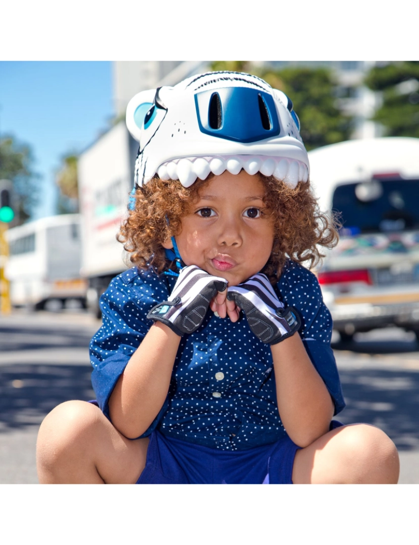 imagem de Capacete para crianças| Tigre Branco| Crazy Safety | EN1078 Certificado4