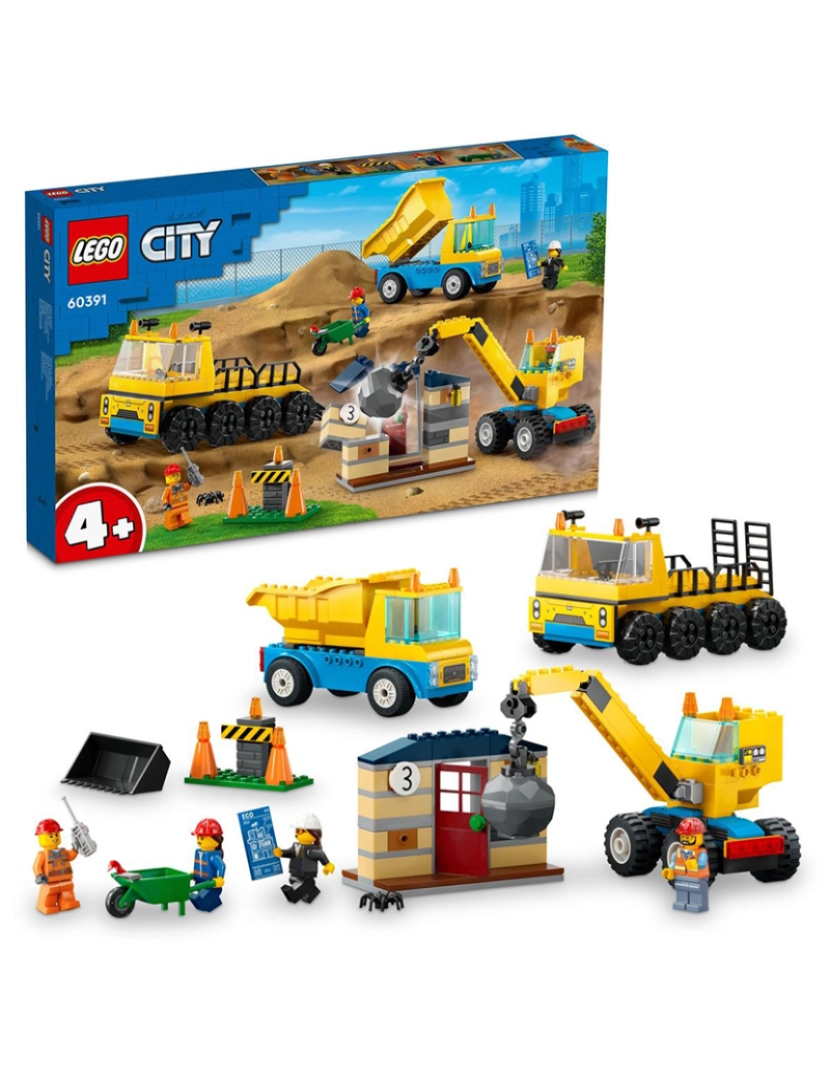 Lego - Lego City Camiões De Constr. Grua Demolidora 60391