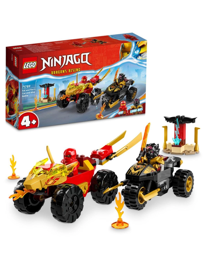 Lego - Lego Ninjago Batalha Carro E Moto Kai E Ras 71789