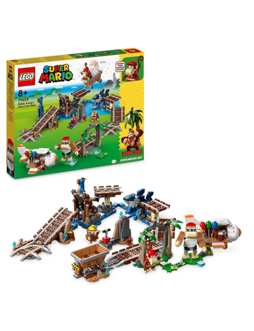 Lego - Lego Super Mario Percurso No Vagonete Diddy 71425