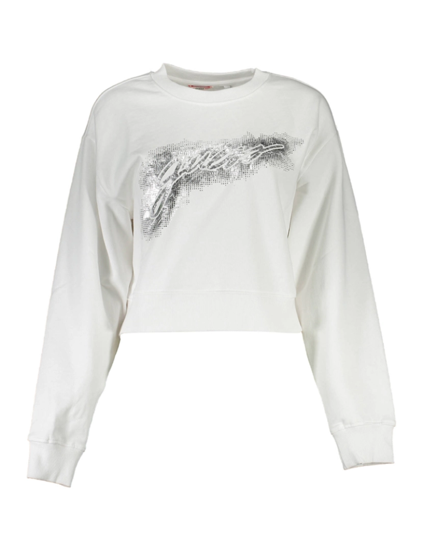 Guess Jeans - Sweatshirt Sem Zíper Senhora Branco