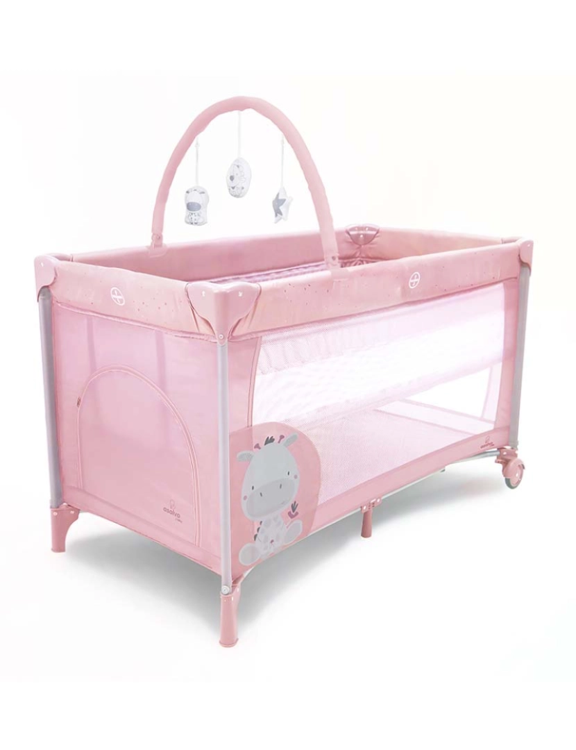 Asalvo - Cama de Viagem Duo Baby Girafa Rosa