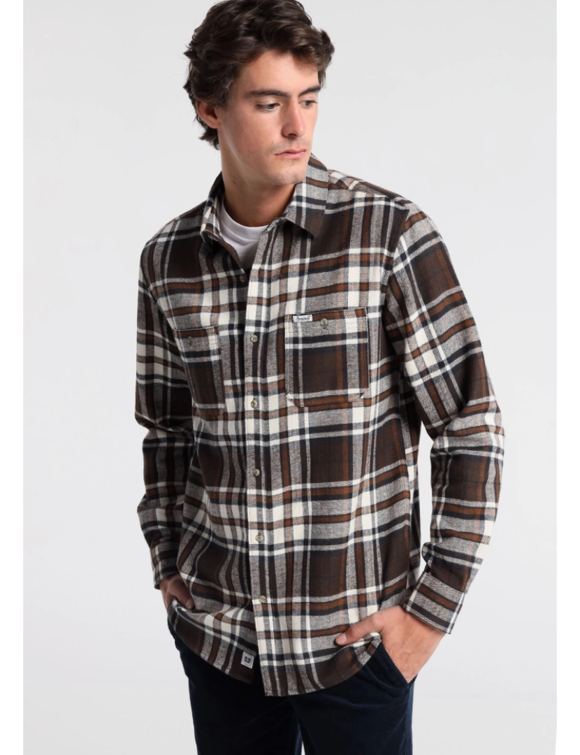 Bendorff - Camisa de flanela xadrez de manga comprida
