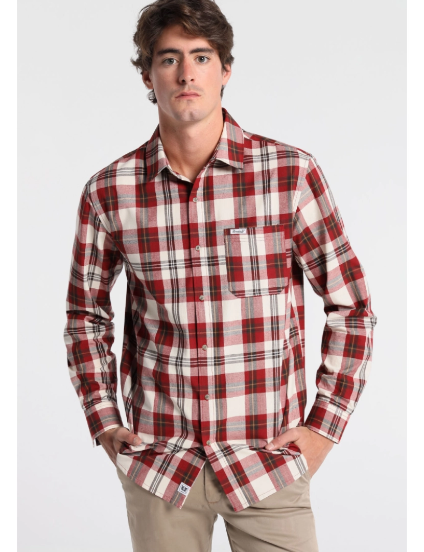 Bendorff - Camisa de manga comprida em tecido xadrez