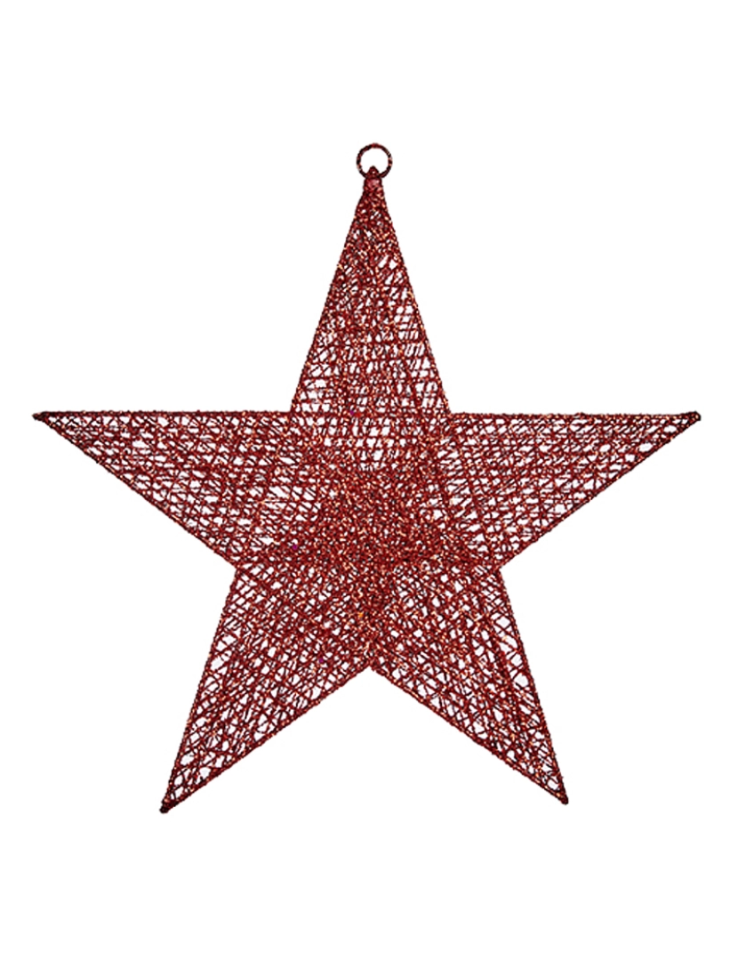 DAM - DAM  Estrela decorativa com glitter. 40x40x0,4cm. cor vermelha