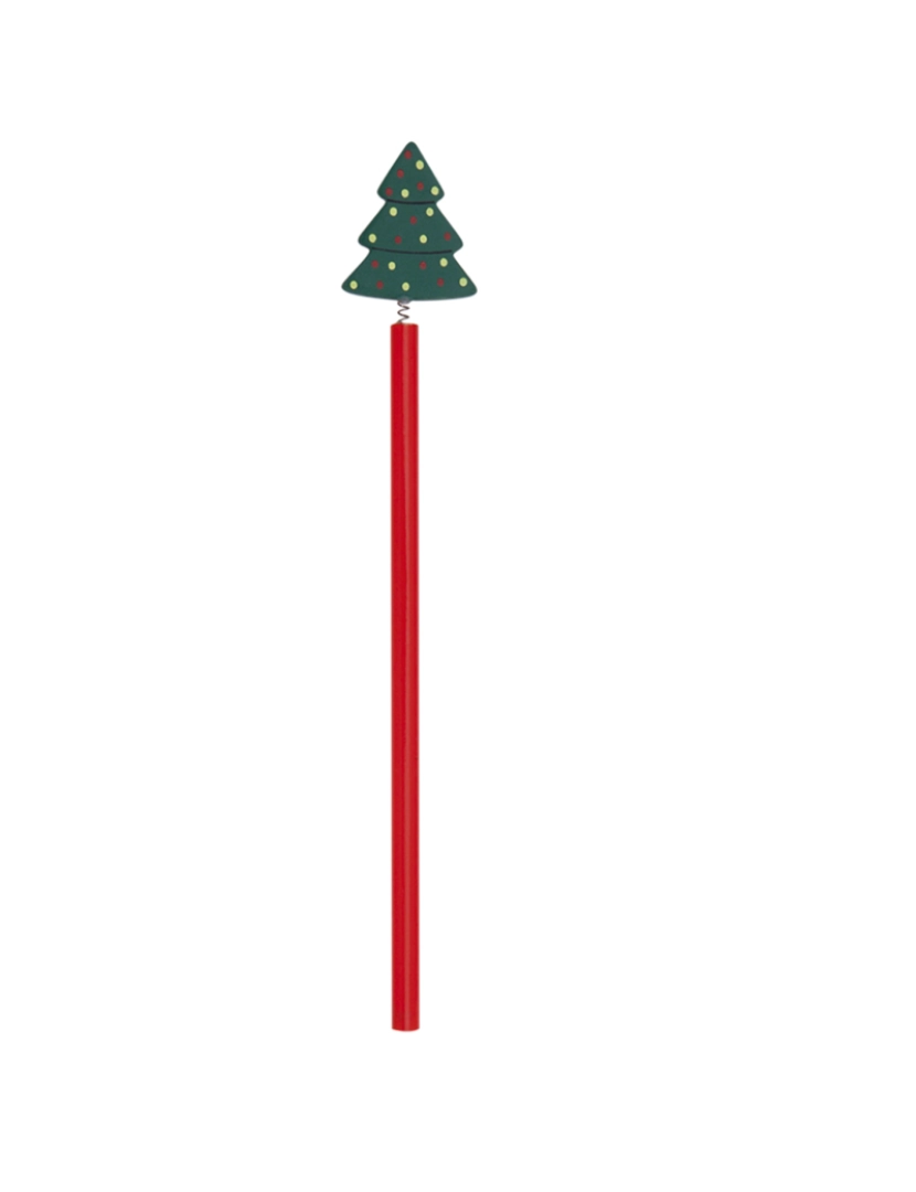 imagem de DAM Lápis de madeira  LIREX com desenho de árvore de Natal 3,5x22,5x0,7 Cm. Cor verde1