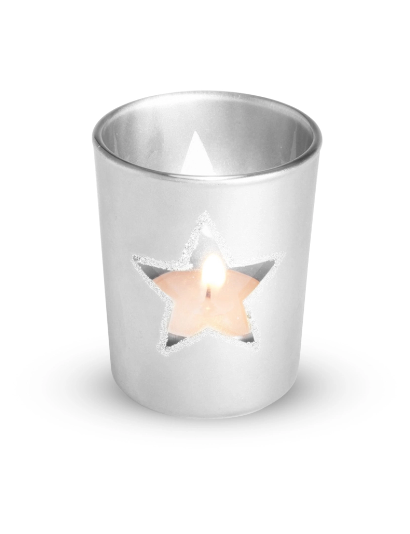 DAM - DAM Vela de Natal  com recipiente de vidro em desenho de estrela de 68 cm. Cor branca
