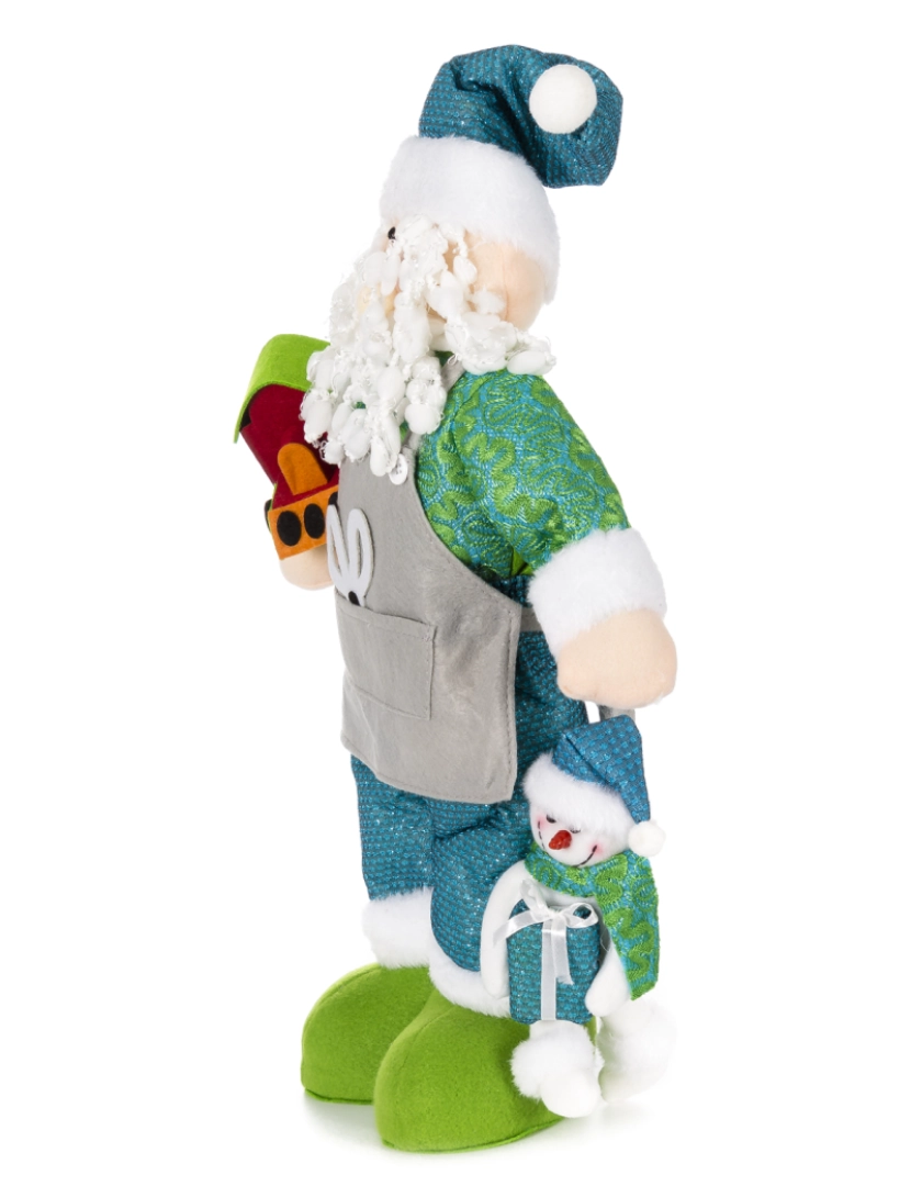 imagem de DAM  Figura Papai Noel com trem e boneco de neve, 50cm. 26x11x50 cm. Cor azul2