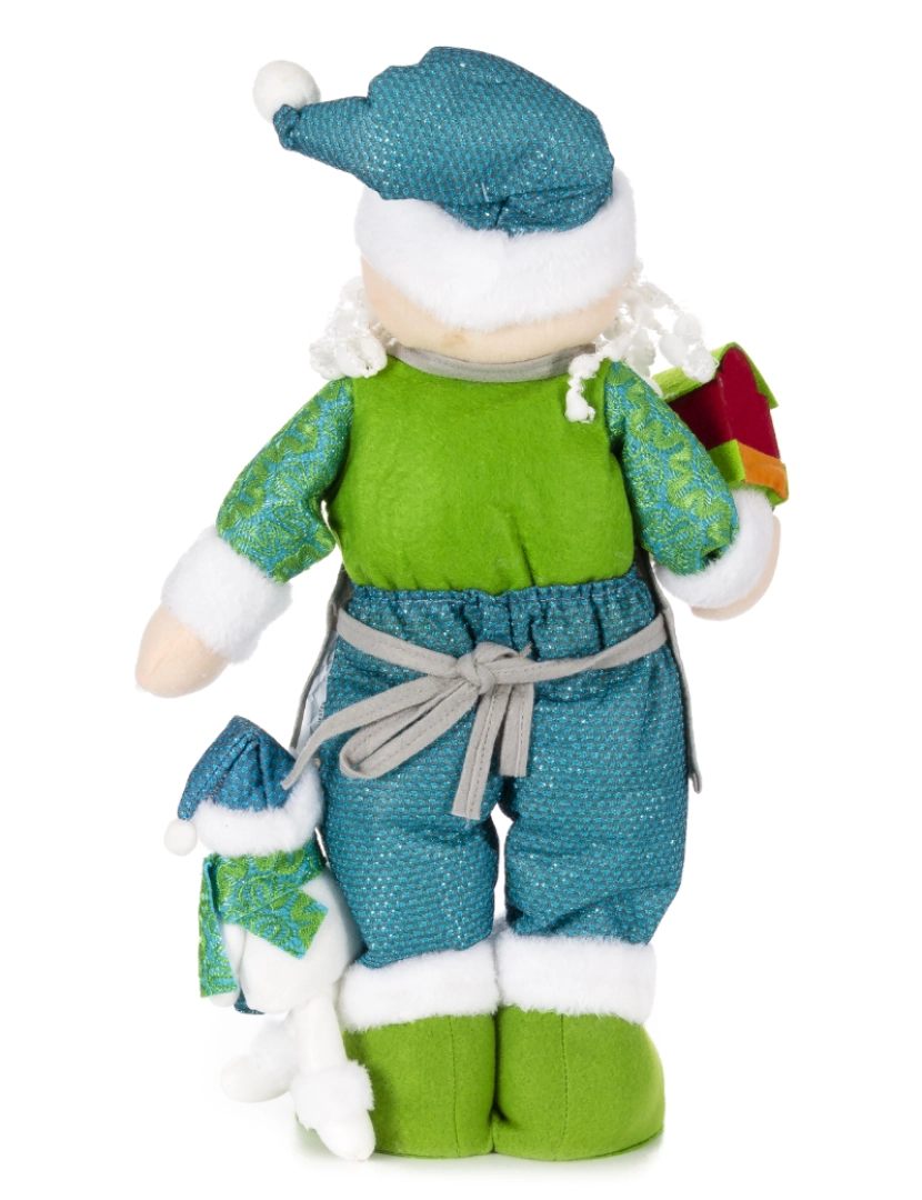 imagem de DAM  Figura Papai Noel com trem e boneco de neve, 50cm. 26x11x50 cm. Cor azul3