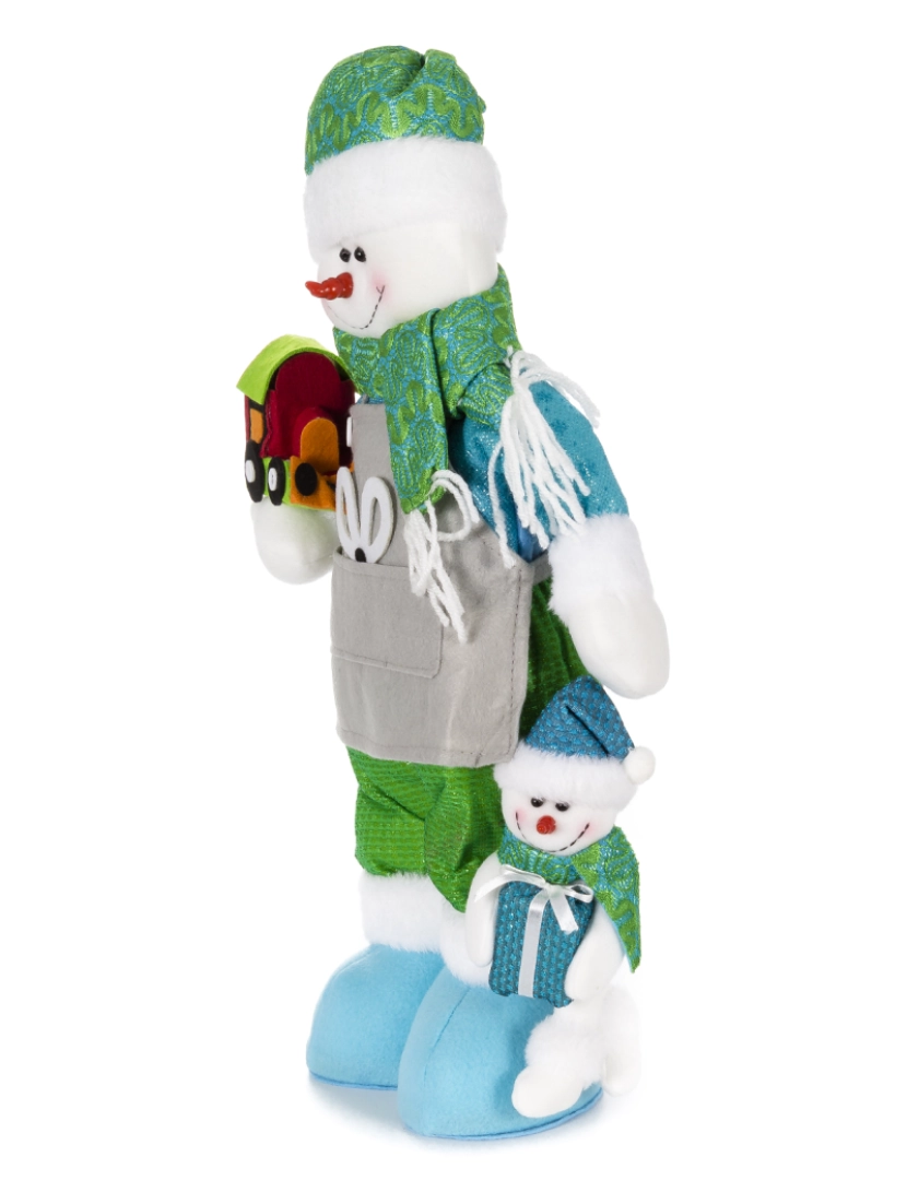 imagem de DAM Figura  Boneco de neve com trem e mini boneco de neve, 50cm. 26x11x50 cm. Cor verde2