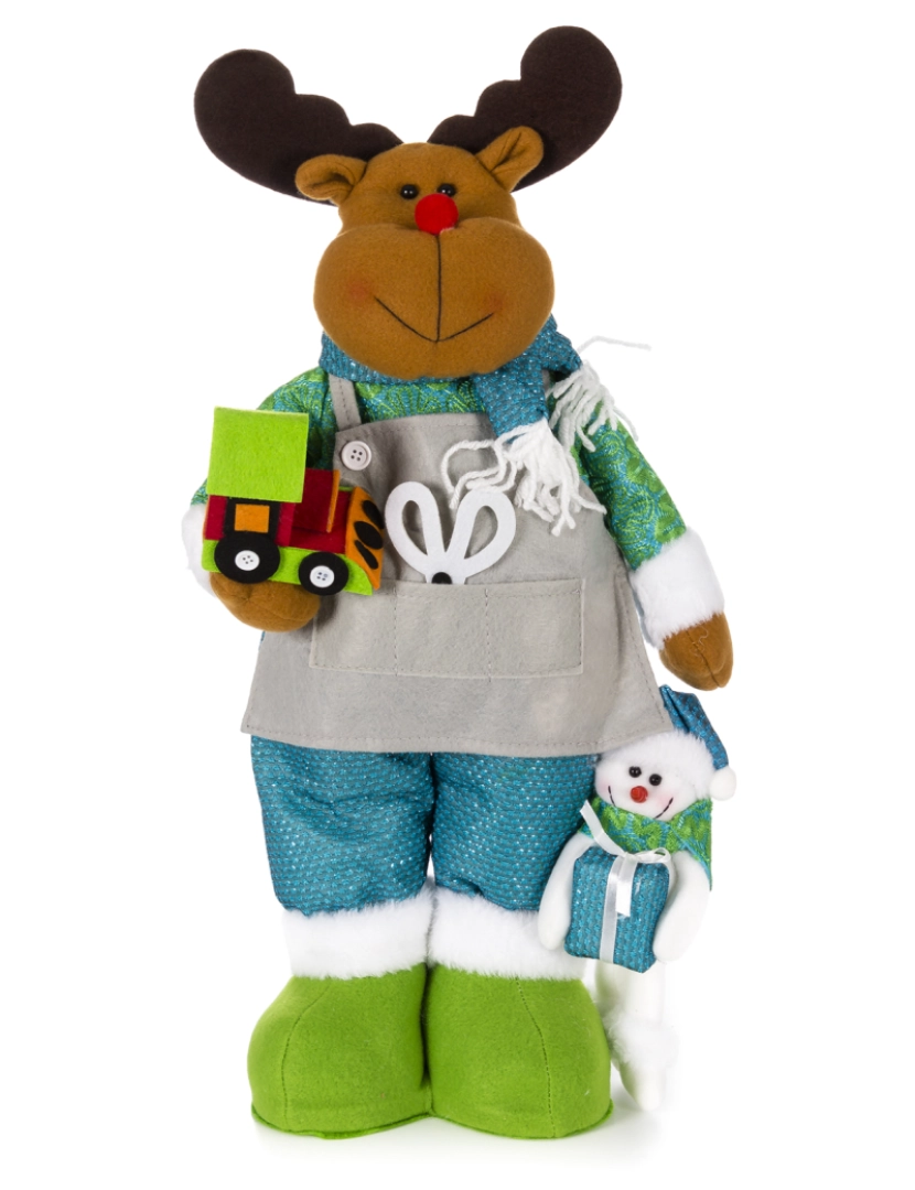 DAM - DAM Figura  Rena com trem e boneco de neve, 50cm. 26x11x50 cm. Cor marron