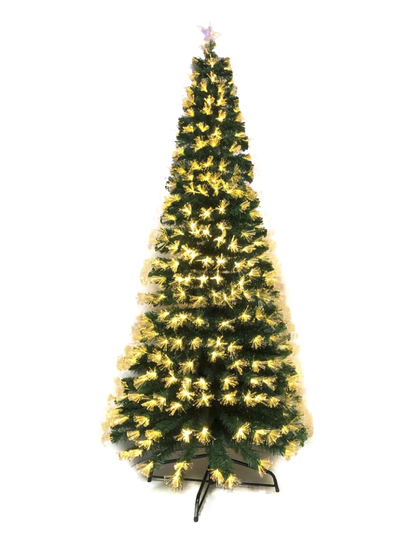 imagem de DAM  Árvore de fibra óptica com luz quente 60cm verde 28x28x60cm. Cor verde1