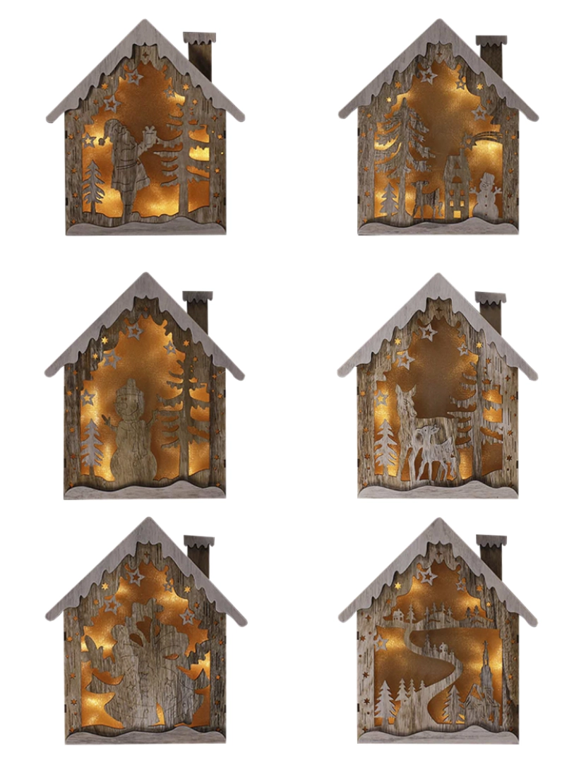 DAM - DAM  Decoração de casa de madeira com luz 27 5*5*30cm Desenho aleatório. 27x5x30cm. Cor: Multicolorido