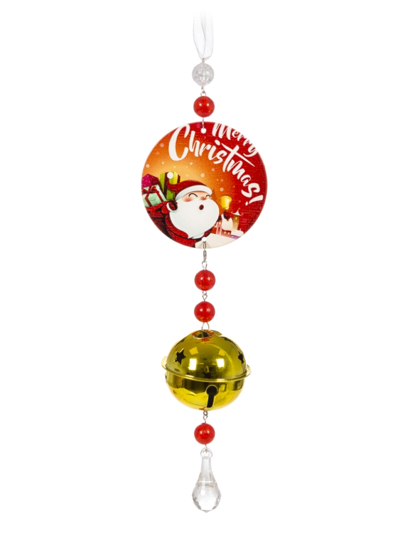 DAM - DAM Pendente de Natal  com sino. 26cm. 8x4x26 cm. Cor: Multicolorido