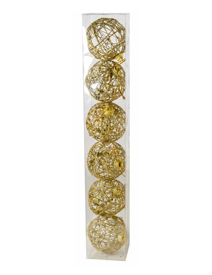 DAM - DAM  Bolas de arame decorativas de Natal, 5cm. Conjunto de 6 unidades. 5x5x5 cm. Cor: Ouro