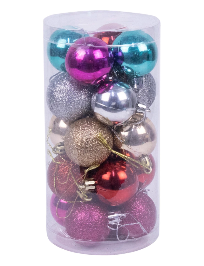imagem de DAM  Bolas decorativas de Natal, 4cm. Conjunto de 20 em diversas cores e texturas. 4x4x4 cm. Cor: Multicolorido1
