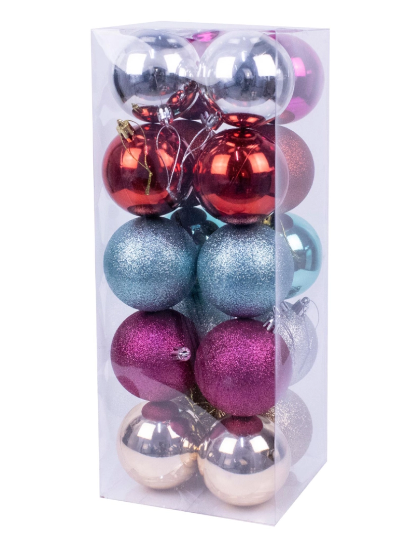 DAM - DAM  Bolas decorativas de Natal, 7cm. Conjunto de 20 em diversas cores e texturas. 7x7x7 cm. Cor: Multicolorido