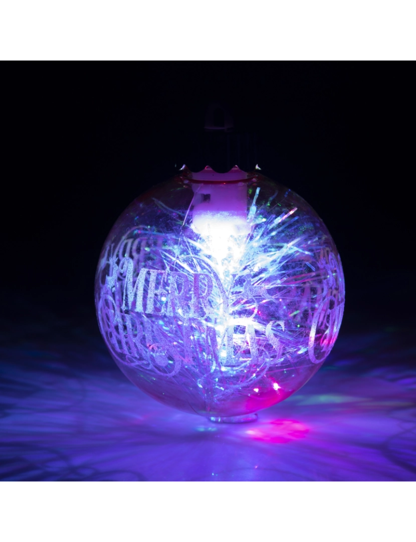 imagem de DAM Pendente  Ball com luz LED e enfeites no interior 7x6x9 Cm. Cor transparente2