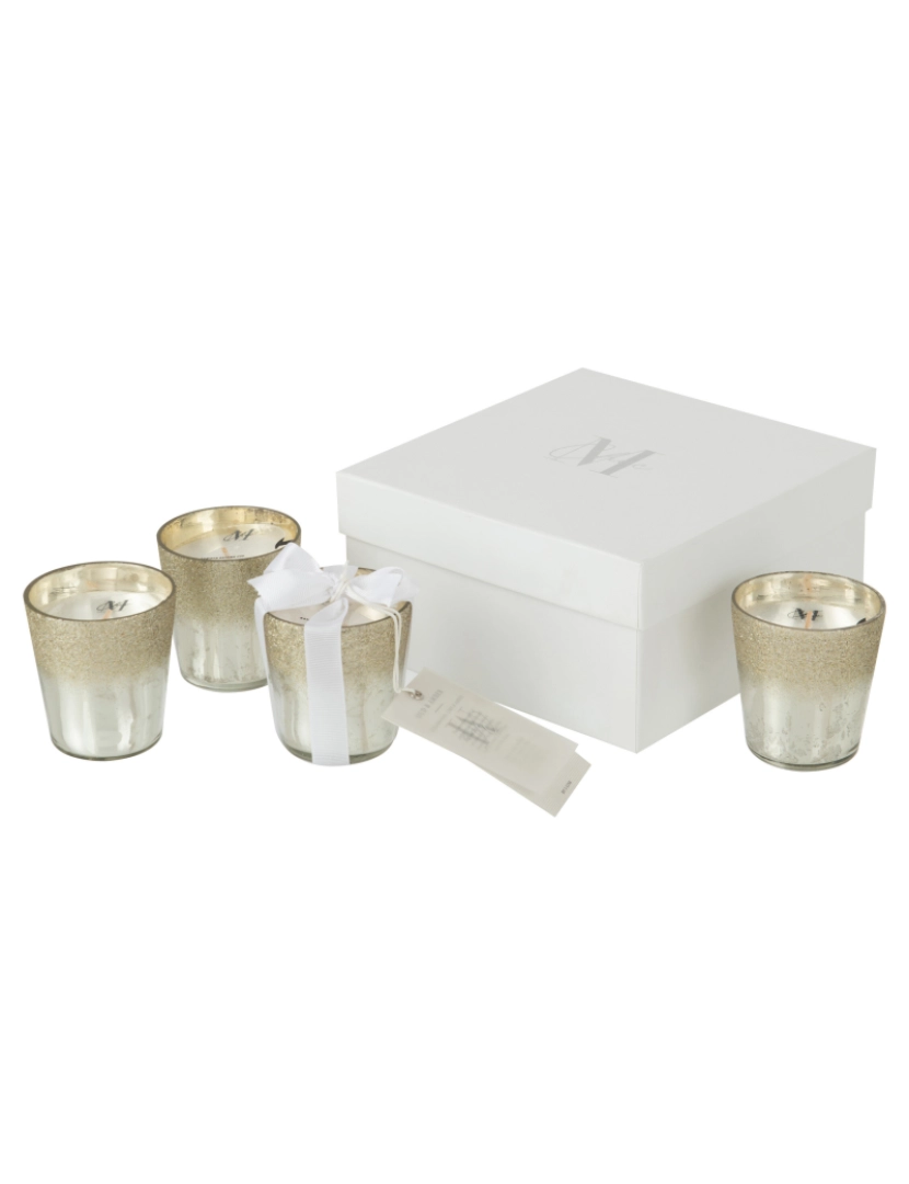 imagem de J-Line Boite De 4 Bougie Parfume Deluxe Vidro de Prata1