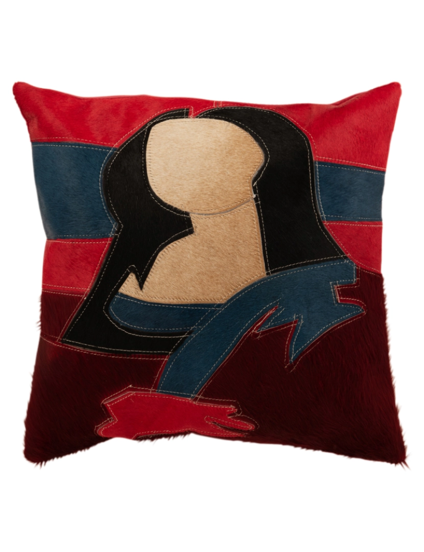 imagem de J-Line Cushion couro feminino preto / vermelho / bege1