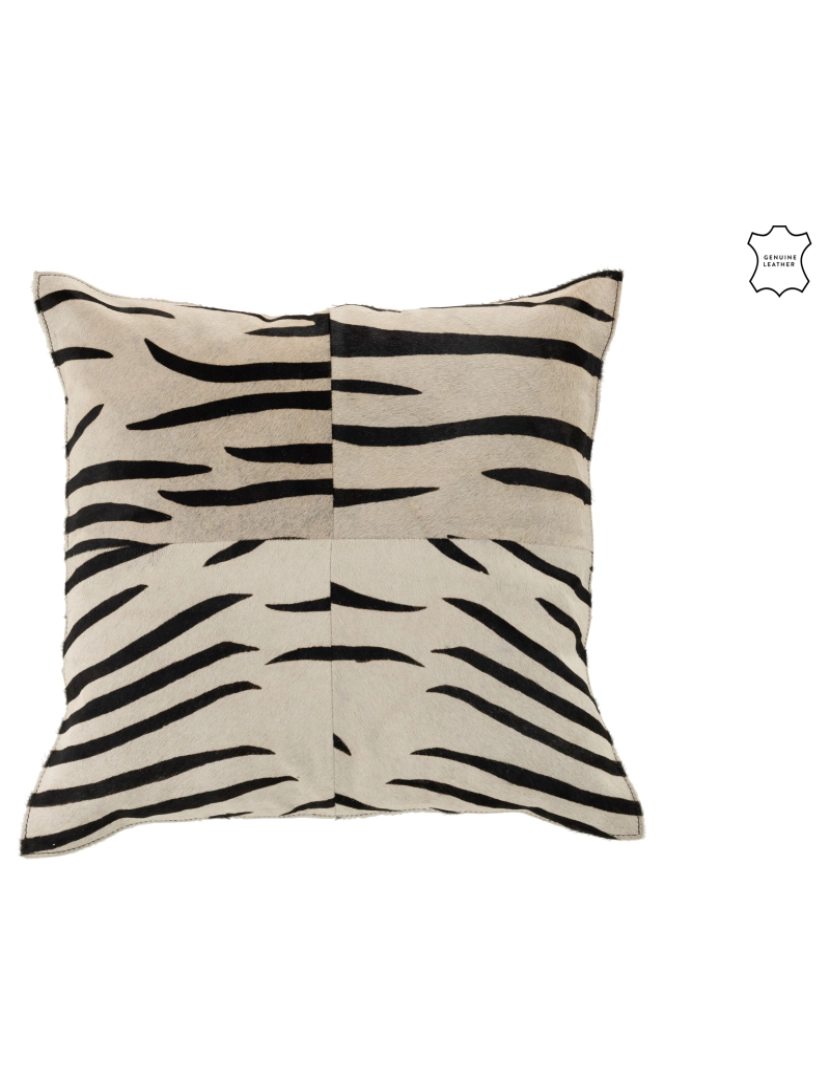 imagem de J-Line Zebra Cushion couro preto/branco1